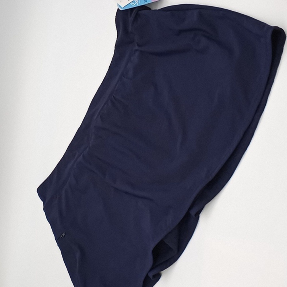 Swim Solutions Plus Size Zippered Pocket Swim Skort Navy Blue 20W